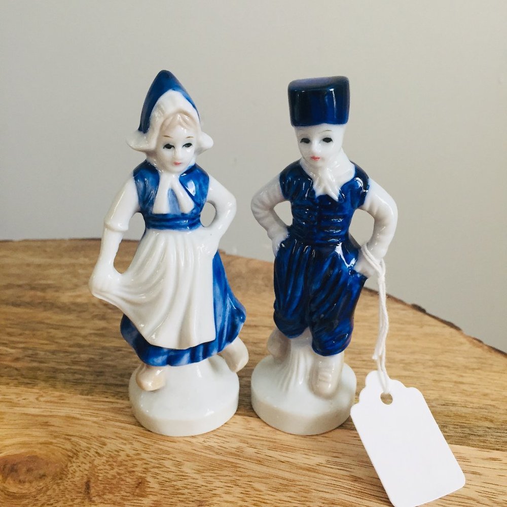 Vintage Delft Holland Blue And White Porcelain Couple